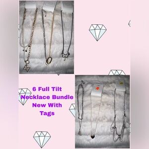 Full Tilt Gold, Silver, and Black Necklace bundle of 6